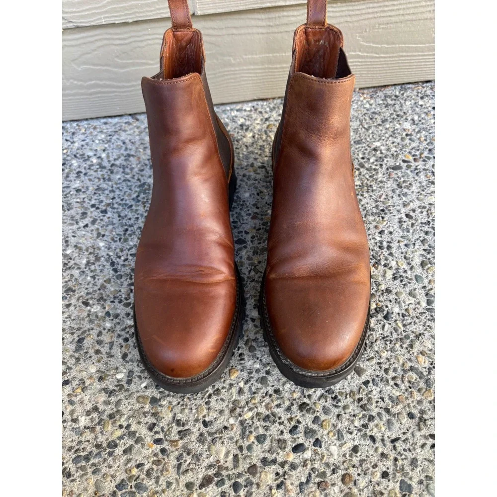 Patina Portland Men's US Size 9 Brown Leather Footwear Chelsea Boots Pull‎ On